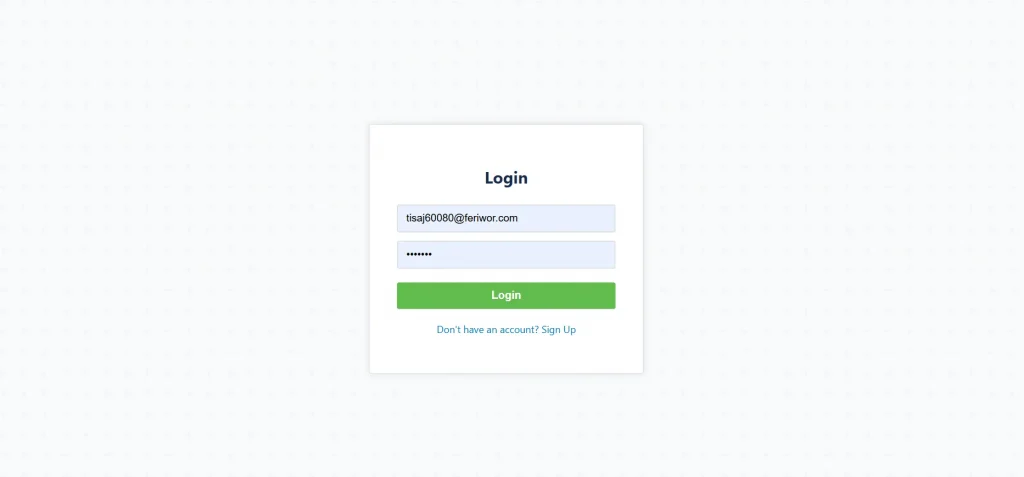 Mini Trello login page