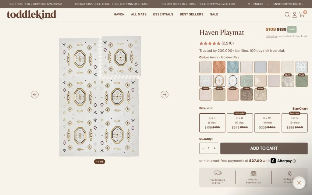 Toddlekind Haven Playmat product page