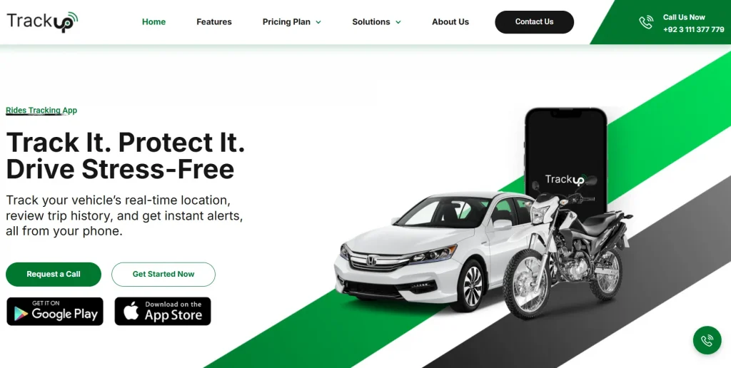 TrackUP Pakistan website homepage